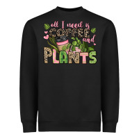Black all i need is coffee and plants Heavyweight Sweatshirt - JahusDesignShop