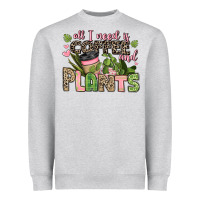 Heather Grey all i need is coffee and plants Heavyweight Sweatshirt - JahusDesignShop