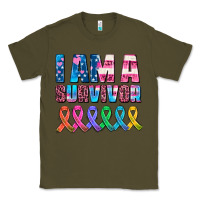 Army Green i am a survivor with all cancer ribbons Classic Tee - AdoDesignShop