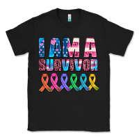 Black i am a survivor with all cancer ribbons Classic Tee - AdoDesignShop