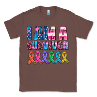 Chestnut i am a survivor with all cancer ribbons Classic Tee - AdoDesignShop