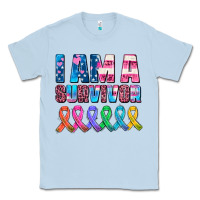 Dusty Blue i am a survivor with all cancer ribbons Classic Tee - AdoDesignShop