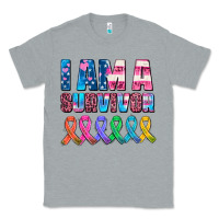 Heather Grey i am a survivor with all cancer ribbons Classic Tee - AdoDesignShop
