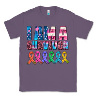 Lavender i am a survivor with all cancer ribbons Classic Tee - AdoDesignShop