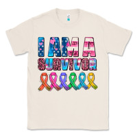 Natural i am a survivor with all cancer ribbons Classic Tee - AdoDesignShop