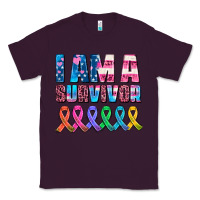 Plum i am a survivor with all cancer ribbons Classic Tee - AdoDesignShop