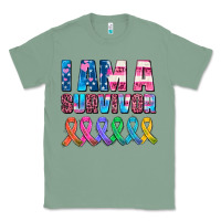 Sage i am a survivor with all cancer ribbons Classic Tee - AdoDesignShop