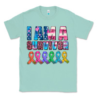 Seafoam i am a survivor with all cancer ribbons Classic Tee - AdoDesignShop