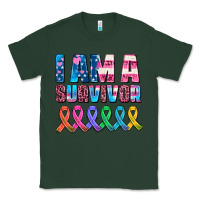 Sports Green i am a survivor with all cancer ribbons Classic Tee - AdoDesignShop