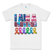 White i am a survivor with all cancer ribbons Classic Tee - AdoDesignShop