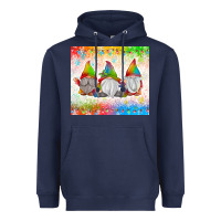 Navy christmas lights gnome Heavyweight Hoodie - MaliasSmallBusiness