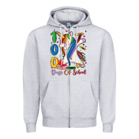 Heather Grey 100 days of school Zipper Hoodie - MaliasSmallBusiness