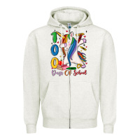 Oatmeal Heather 100 days of school Zipper Hoodie - MaliasSmallBusiness