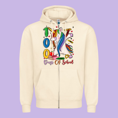 100 Days Of School Zipper Hoodie Designed By Maliassmallbusiness