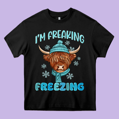 I'm Freaking Freezing Heavy Core Tee Designed By Maliassmallbusiness