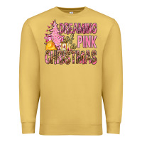 Antique Gold Dreaming Of A Pink Christmas Premium Sweatshirt - BundleAndBundleShop
