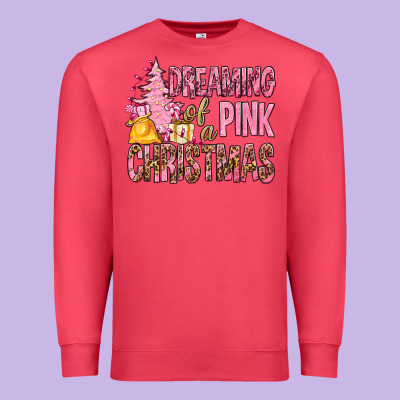 Dreaming Of A Pink Christmas Premium Sweatshirt Designed By Bundleandbundleshop