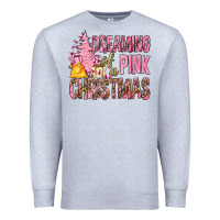 Heather Grey Dreaming Of A Pink Christmas Premium Sweatshirt - BundleAndBundleShop
