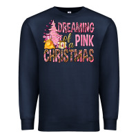 Navy Dreaming Of A Pink Christmas Premium Sweatshirt - BundleAndBundleShop