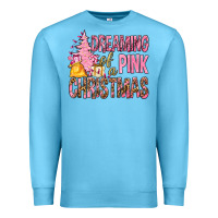 Ocean Blue Dreaming Of A Pink Christmas Premium Sweatshirt - BundleAndBundleShop