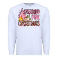 White Dreaming Of A Pink Christmas Premium Sweatshirt - BundleAndBundleShop