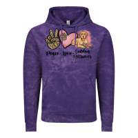 Cloud Purple peace love golden retriever Vintage Hoodie - JahusDesignShop
