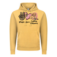 Peace Love Golden Retriever Vintage Hoodie | Teevron