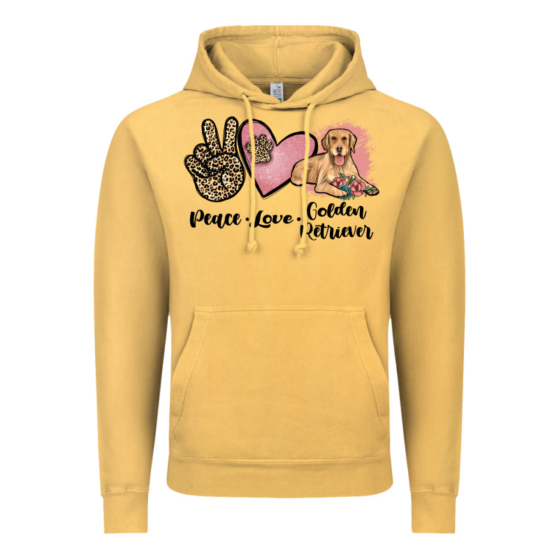 Peace Love Golden Retriever Vintage Hoodie by JahusDesignShop | Teevron