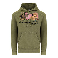 Vintage Olive peace love golden retriever Vintage Hoodie - JahusDesignShop