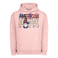 Pigment Salmon American papa with gnome 4th of july Urban Hoodie - HowdyJamesFarm