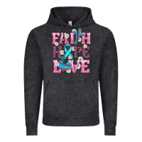 Vintage Black faith hope love  cross and ribbon Vintage Hoodie - HRA Design Shop