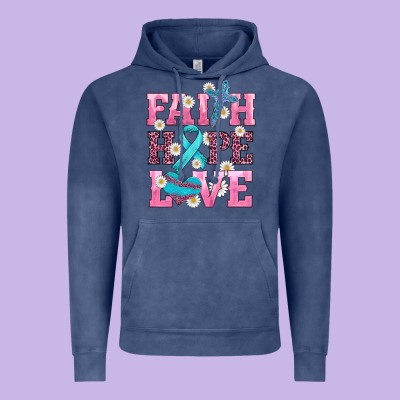 Faith Hope Love  Cross And Ribbon Vintage Hoodie Designed By Hra Design Shop