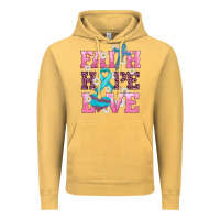 Vintage Mustard faith hope love  cross and ribbon Vintage Hoodie - HRA Design Shop