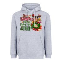 Heather Grey deer santa please bring me tea Heavyweight Hoodie - MaliasSmallBusiness