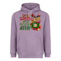 Lavender deer santa please bring me tea Heavyweight Hoodie - MaliasSmallBusiness