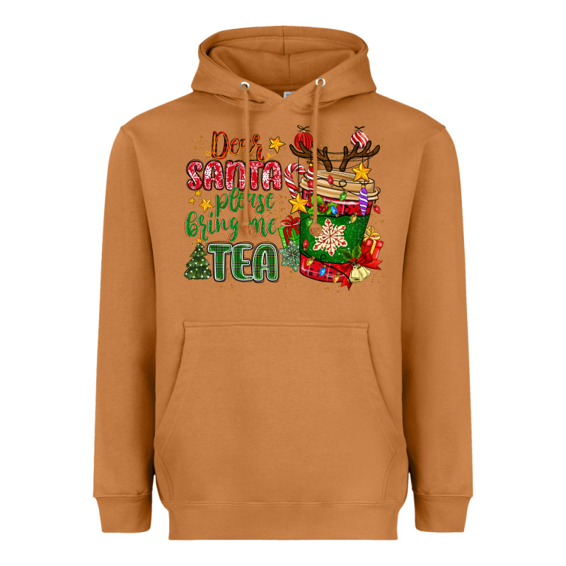 Deer Santa Please Bring Me Tea Heavyweight Hoodie by MaliasSmallBusiness | Teevron