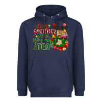 Navy deer santa please bring me tea Heavyweight Hoodie - MaliasSmallBusiness