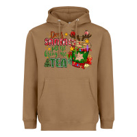 Toasted Coconut deer santa please bring me tea Heavyweight Hoodie - MaliasSmallBusiness