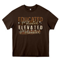 Chocolate Brown educated motivated elevated melanated Heavy Core Tee - MaliasSmallBusiness