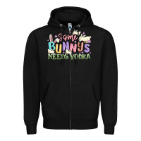 Black some bunnys needs vodka Zipper Hoodie - MaliasSmallBusiness