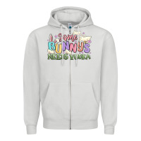 Dove Grey some bunnys needs vodka Zipper Hoodie - MaliasSmallBusiness