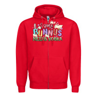 Red some bunnys needs vodka Zipper Hoodie - MaliasSmallBusiness
