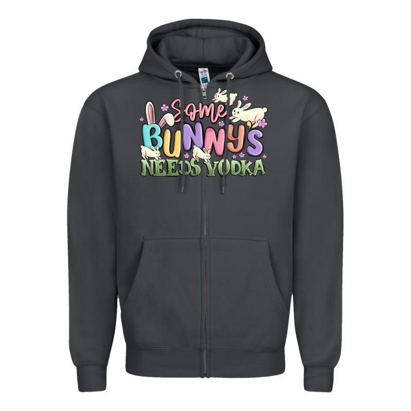 Some Bunnys Needs Vodka Zipper Hoodie by MaliasSmallBusiness | Teevron