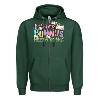 Sports Green some bunnys needs vodka Zipper Hoodie - MaliasSmallBusiness
