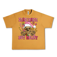 Peanut Butter dead inside but merry  pink christmas skeleton Urban Heavy Tee - AdoDesignShop