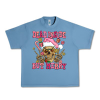 Pebble Blue dead inside but merry  pink christmas skeleton Urban Heavy Tee - AdoDesignShop