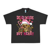 Pigment Black dead inside but merry  pink christmas skeleton Urban Heavy Tee - AdoDesignShop