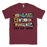 Burgundy western pencils teach love inspire Classic Tee - JahusDesignShop