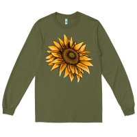Army Green sunflower Long Sleeve Tee - AdoDesignShop