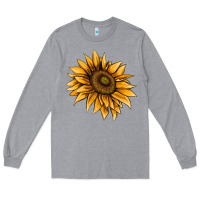 Heather Grey sunflower Long Sleeve Tee - AdoDesignShop